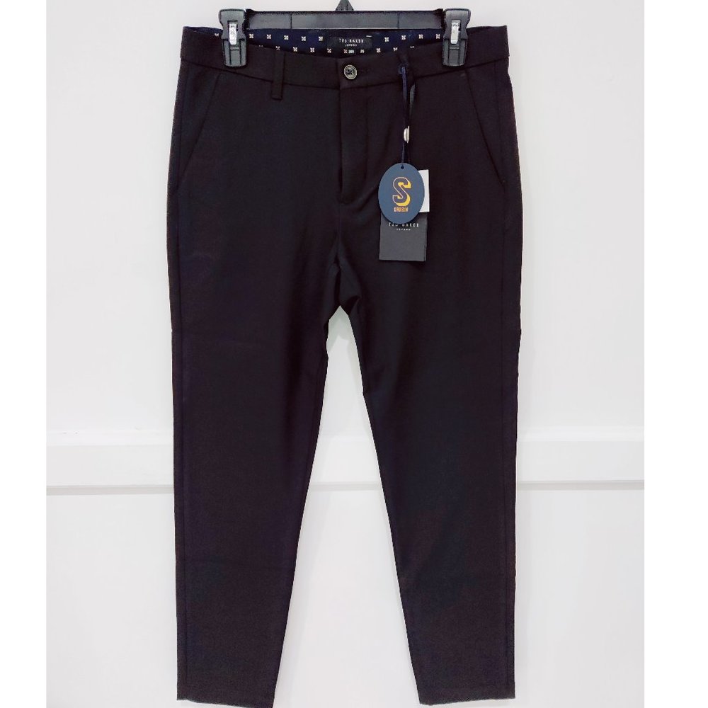 NWT Ted Baker SPECK Semi Plain Trouser Dress Pant Dk Red Size 30W 32L $175 N143